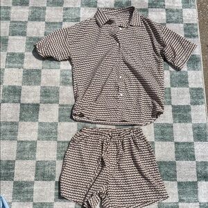 Stylish button up and shorts set